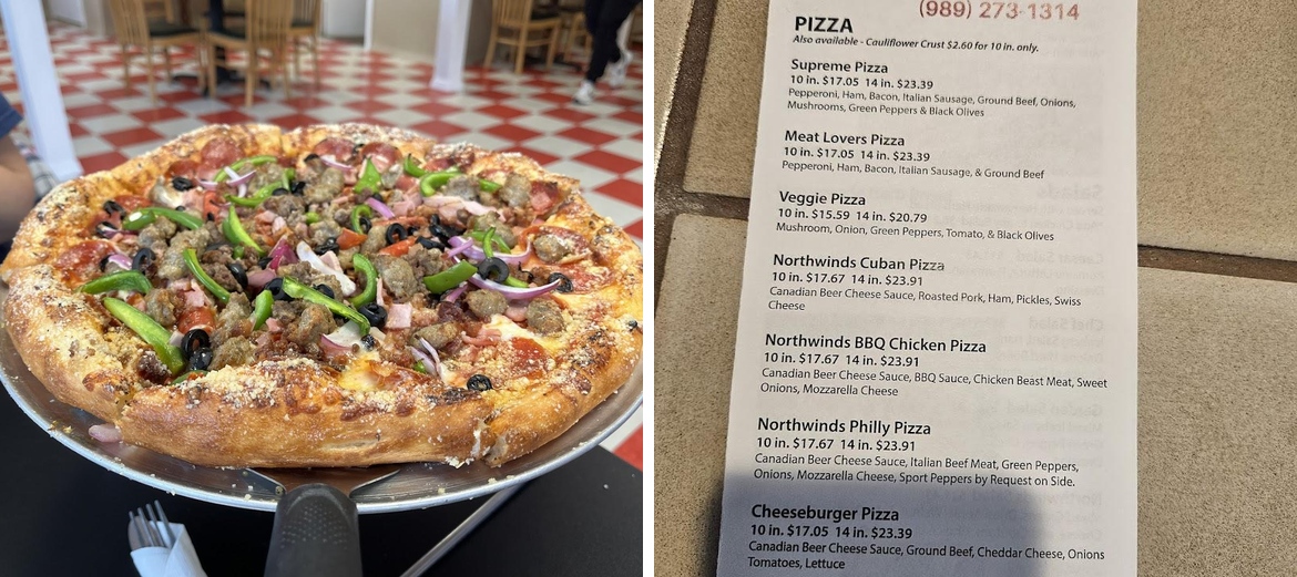 Northwinds Pizza Menu