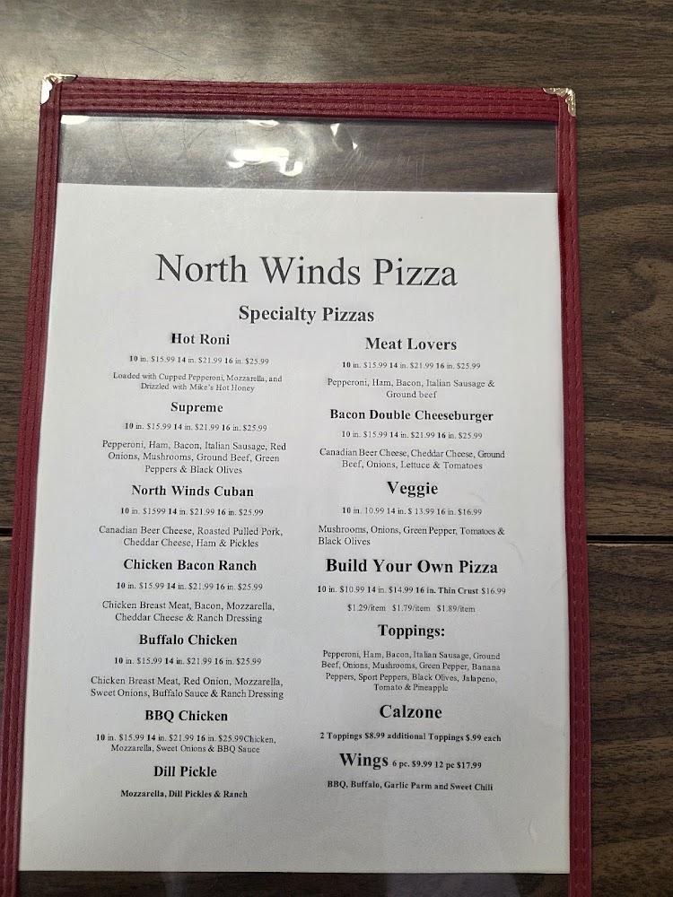 Northwinds Pizza Menu image 2